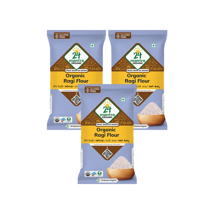 24 Mantra Organic Ragi Flour - Pack of 3