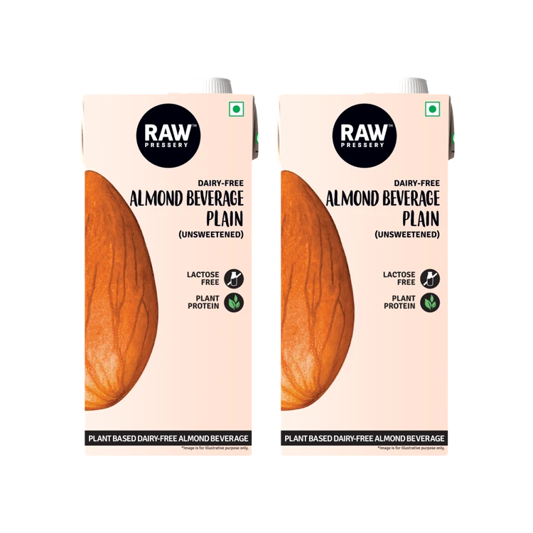 Raw Pressery Plain & Unsweetened Almond Beverage - Pack of 2