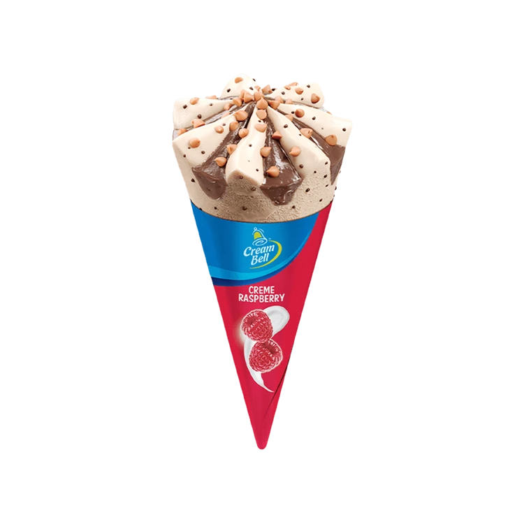 Cream Bell Creme Raspberry Frozen Dessert Cone