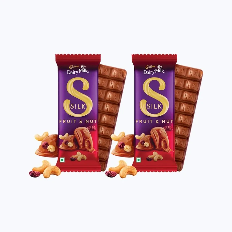 Cadbury Dairy Milk Silk Fruit & Nut Milk Chocolate Bar - Pack of 2