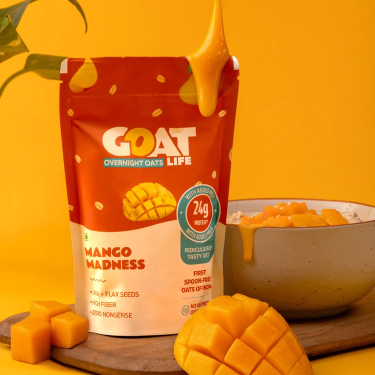 GOAT Life High Protein Overnight Flavoured Oats Mango Madness