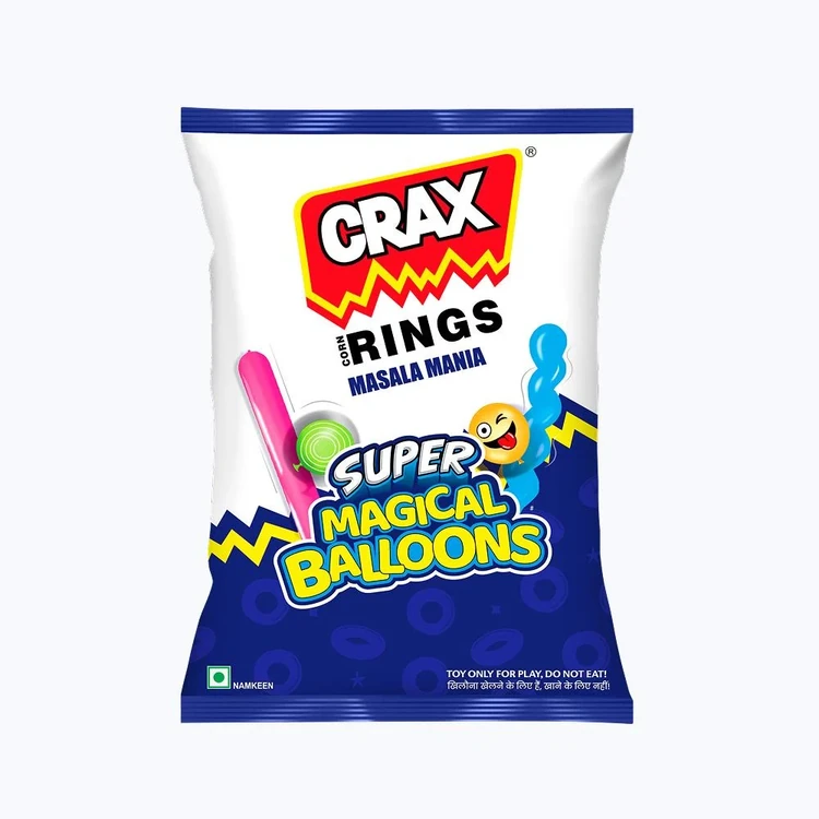 Crax Corn Rings Masala Mania Puffs Snacks with Super Toys