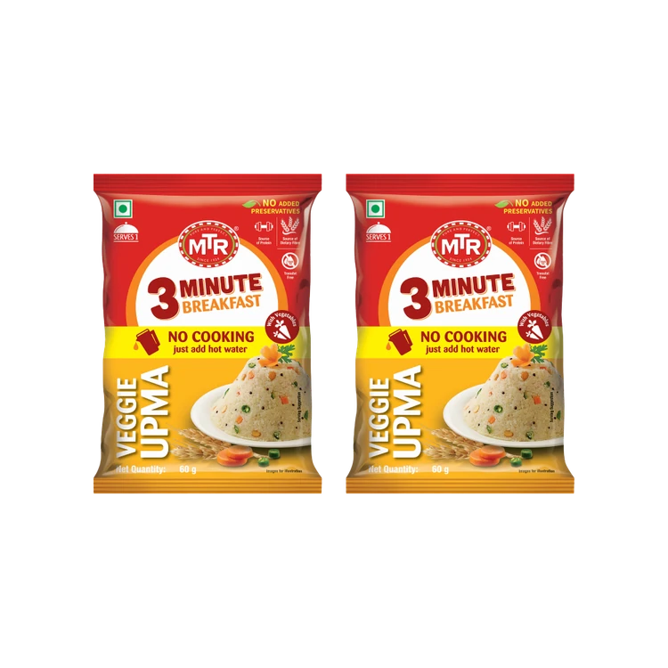 MTR 3 Minute Veggie Upma Breakfast Mix - Pack of 2