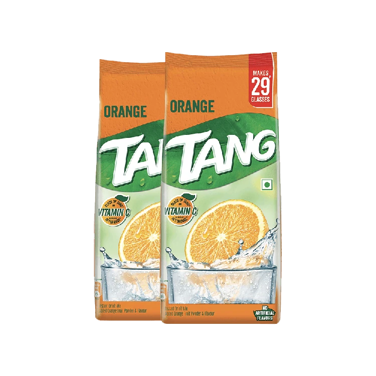 Tang Instant Drink Mix - Orange (With 4 popsicle moulds) - Pack of 2