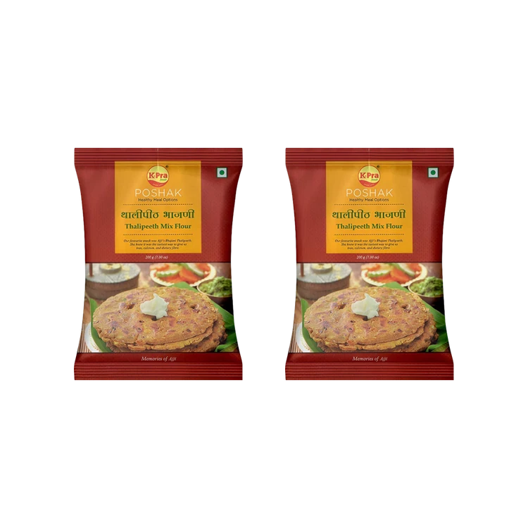 K-Pra Thalipeeth Bhajani Flour Mix - Pack of 2 (Hittu Mishrana)