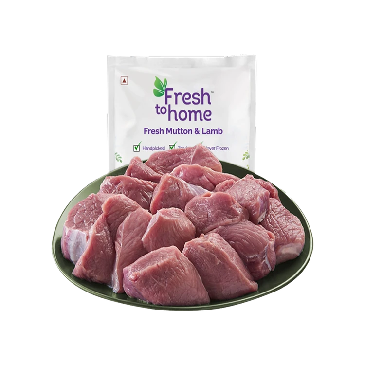 FreshToHome Premium Tender Goat Mutton – Boneless Curry Cut (280g–300g Pack)