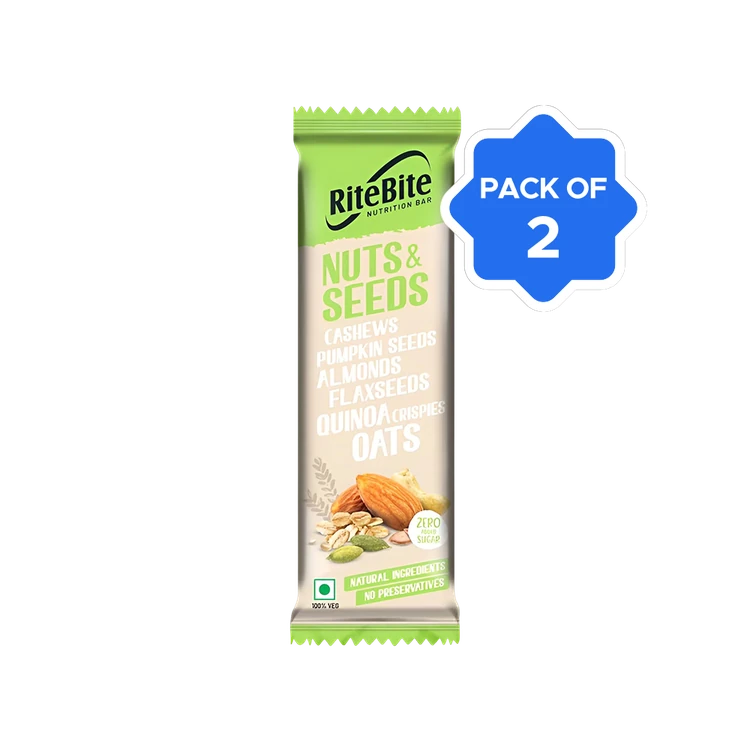RiteBite Nuts & Seeds Nutrition Bar - Pack of 2