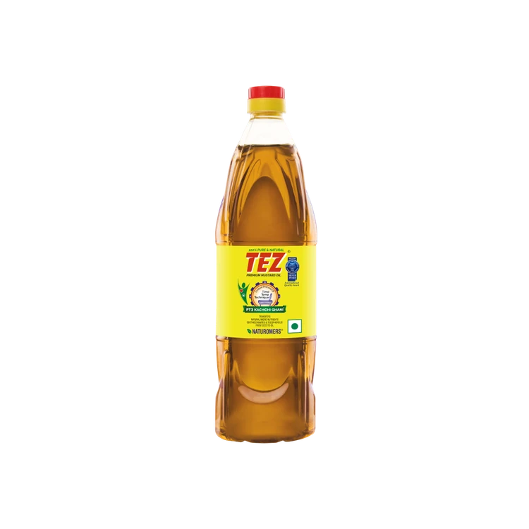 Tez Pure & Natural PT3 Premium Kachchi Ghani Mustard Oil (Sasive Enne)