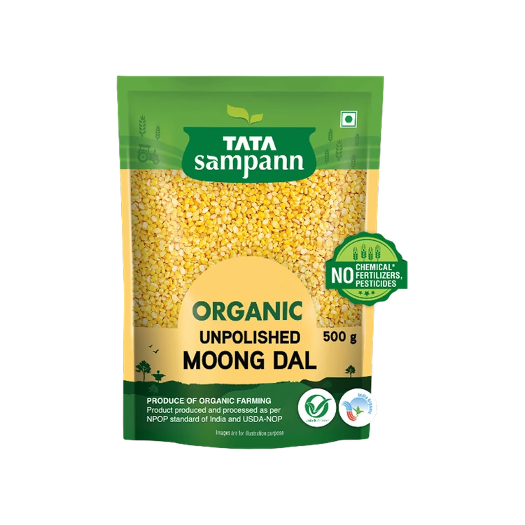 Tata Sampann Organic Moong Dal (Dhuli) Unpolished