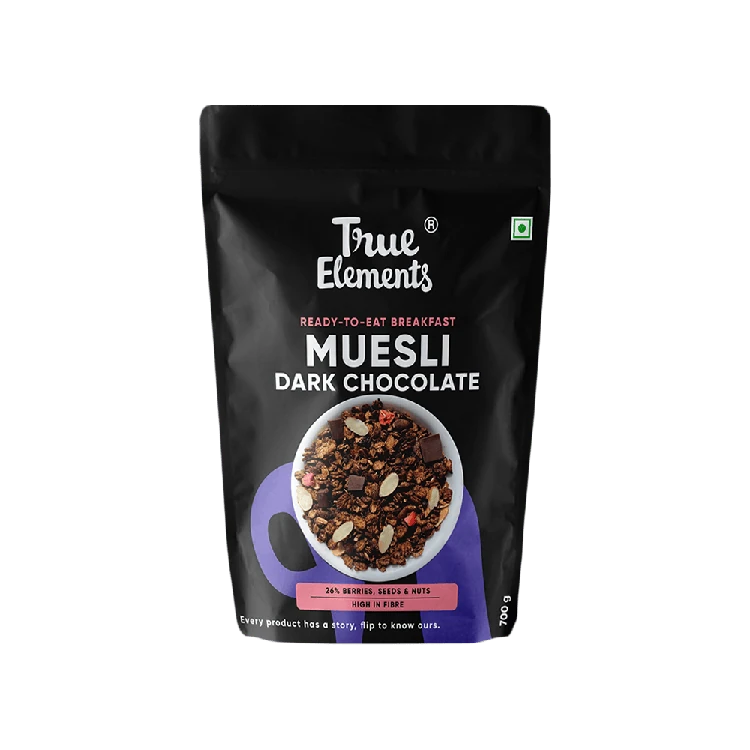 True Elements Dark Chocolate Muesli -26% Berries, Seeds & Nuts