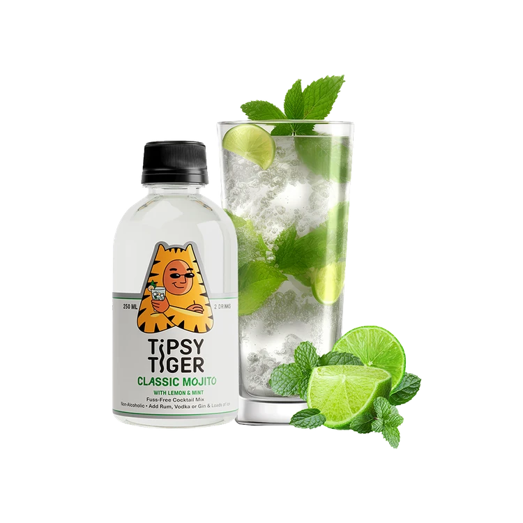 Tipsy Tiger Mojito Mocktail Cocktail Mix With Lemon & Mint