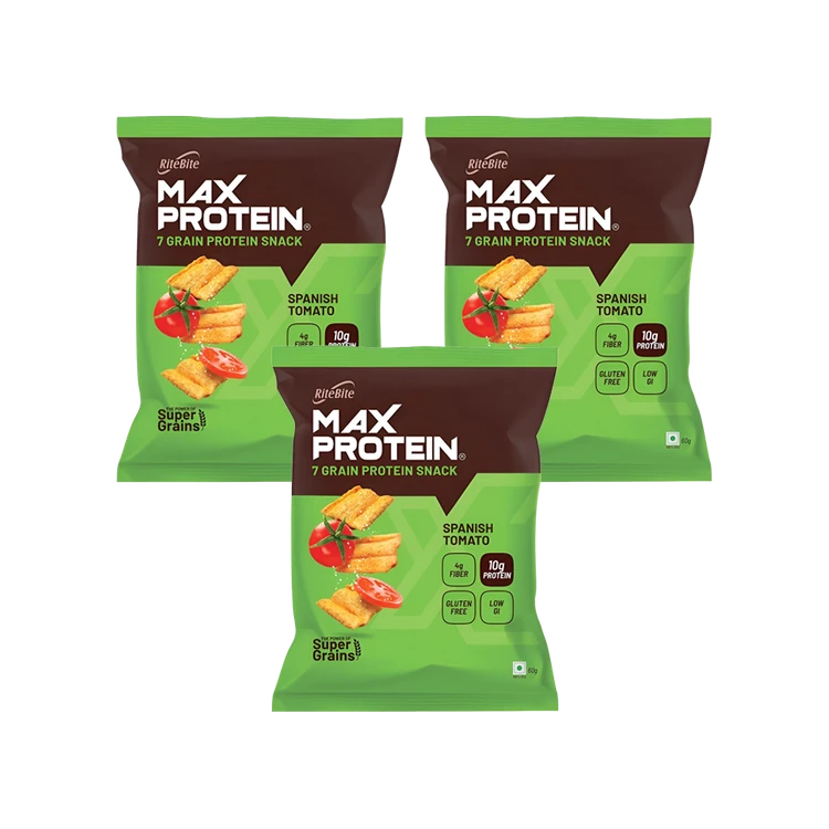 RiteBite Max Protein Spanish Tomato 10 g Protein Multigrain Chips - Pack of 3
