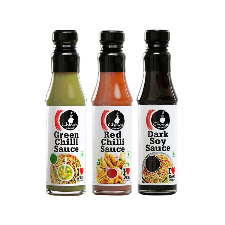 Ching's Secret Red Chilli Sauce + Ching's Secret Green Chilli Sauce + Ching's Secret Superior Dark Soy Sauce Combo