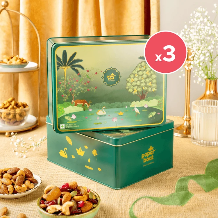 paper boat Dry Fruits Gift Pack - Pack of 3 (Dry Fruits Udugore Pack)