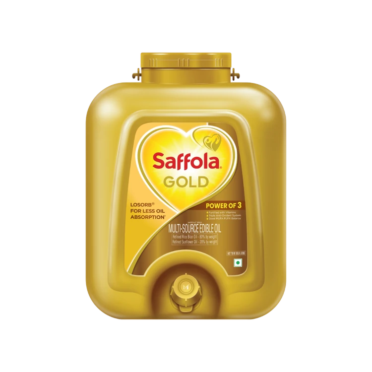 Saffola Gold Sunflower & Rice Bran Refined Blended Cooking Oil (Aduge Enne)