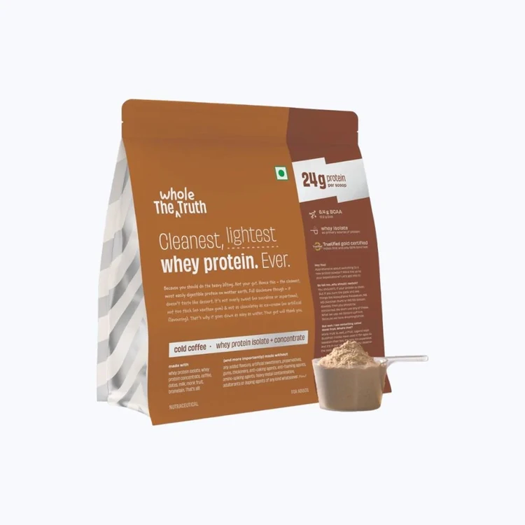 The Whole Truth Cold Coffee Whey Protein (24 g Protein Per Scoop, 6.4 g BCAA)
