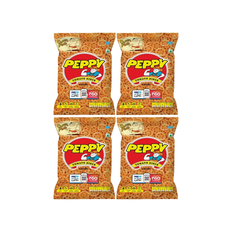 Peppy Tomato Discs Crisps - Pack of 4