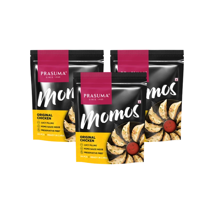 Prasuma Original Chicken Momos - Pack of 3