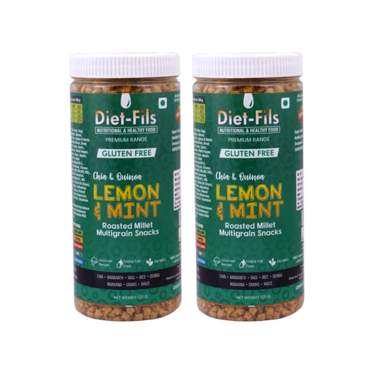 Diet-Fils Lemon & Mint Multigrain Snack - Pack of 2