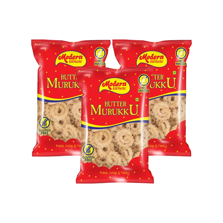 Modern Kitchens Butter Murukku Namkeen - Pack of 3