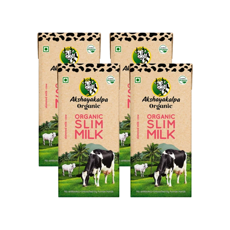 Akshayakalpa Organic Slim Milk - Pack of 4