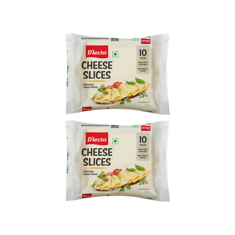 D'lecta Processed Cheese Slices - Pack of 2