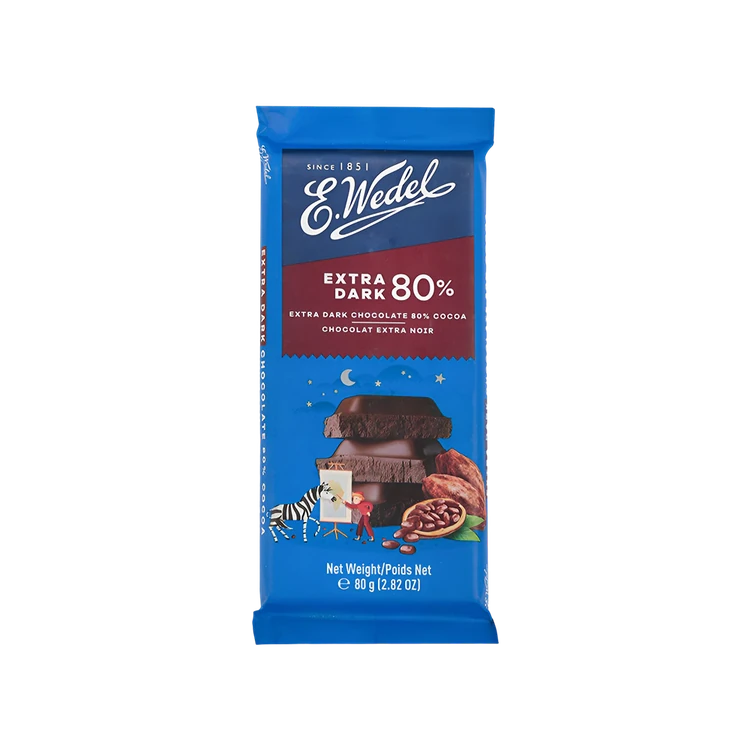 E.Wedel Extra 80% Cococa Dark Chocolate Bar