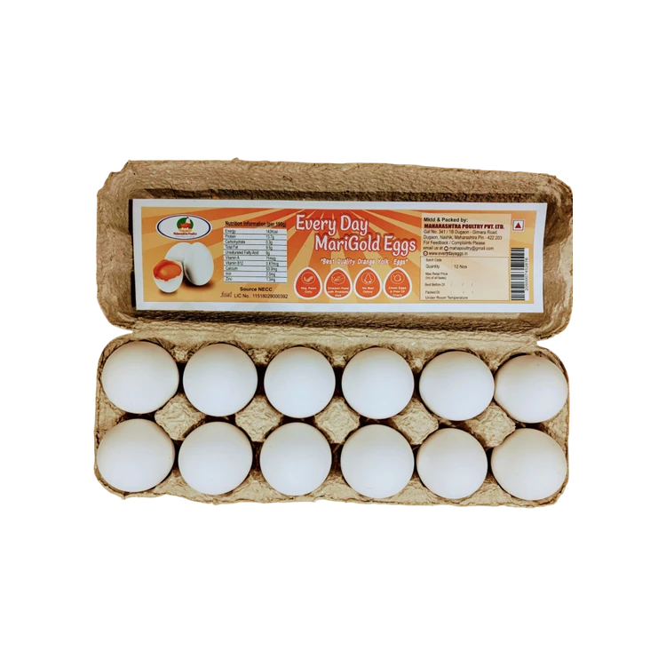 Everyday Orange Yolk MariGold White Protein Rich Eggs