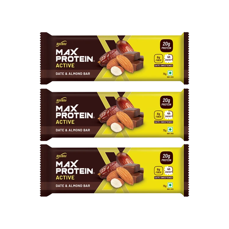 RiteBite Max Protein Date & Almond 10 g Protein Bar - Pack of 3