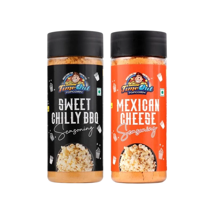 TIME OUT POPCORN Sweet Chilli BBQ + Mexican Cheese Seasoning