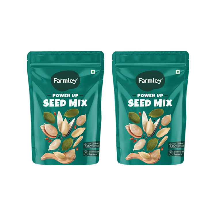 Farmley Protein Rich Seeds Mix - Chia, Pumpkin, Flax & More - Pack of 2