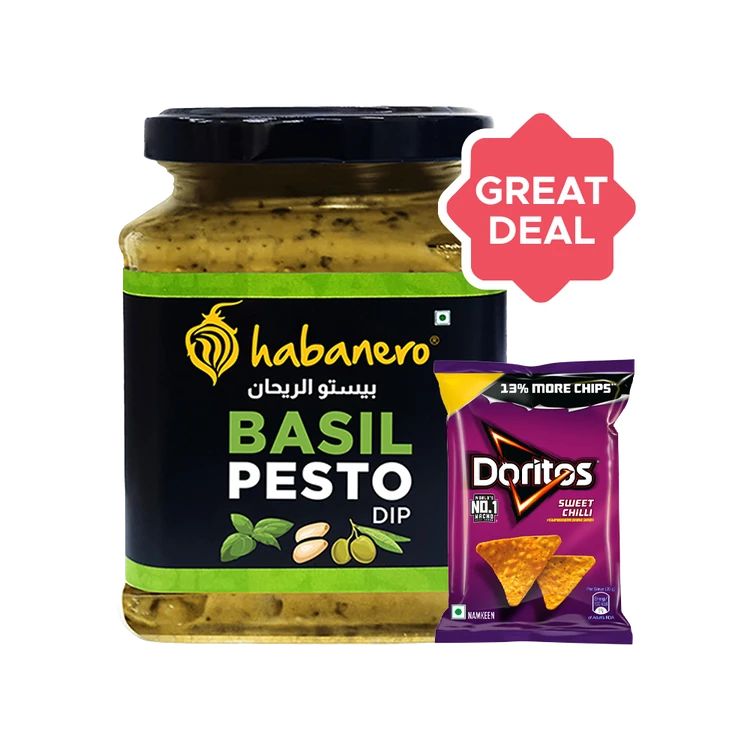 Habanero Basil Pesto Dip + Doritos Sweet Chilli Flavour Nachos Combo