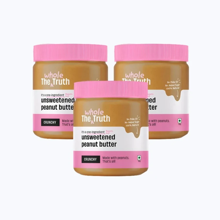The Whole Truth Crunchy Unsweetened Peanut Butter - Pack of 3