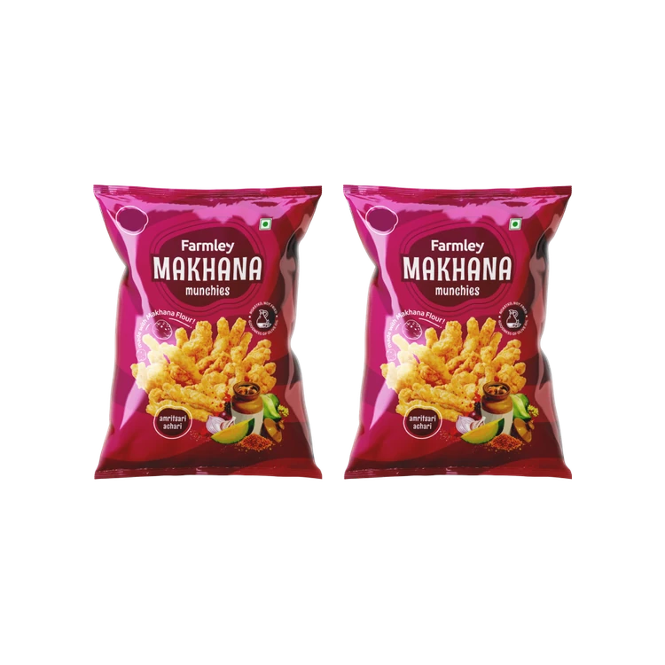 Farmley Makhana Munchies Crisps - Amritsari Achari - Pack of 2