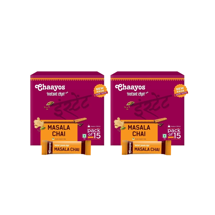 Chaayos Masala Instant Tea Premix Regular Sugar - Pack of 2