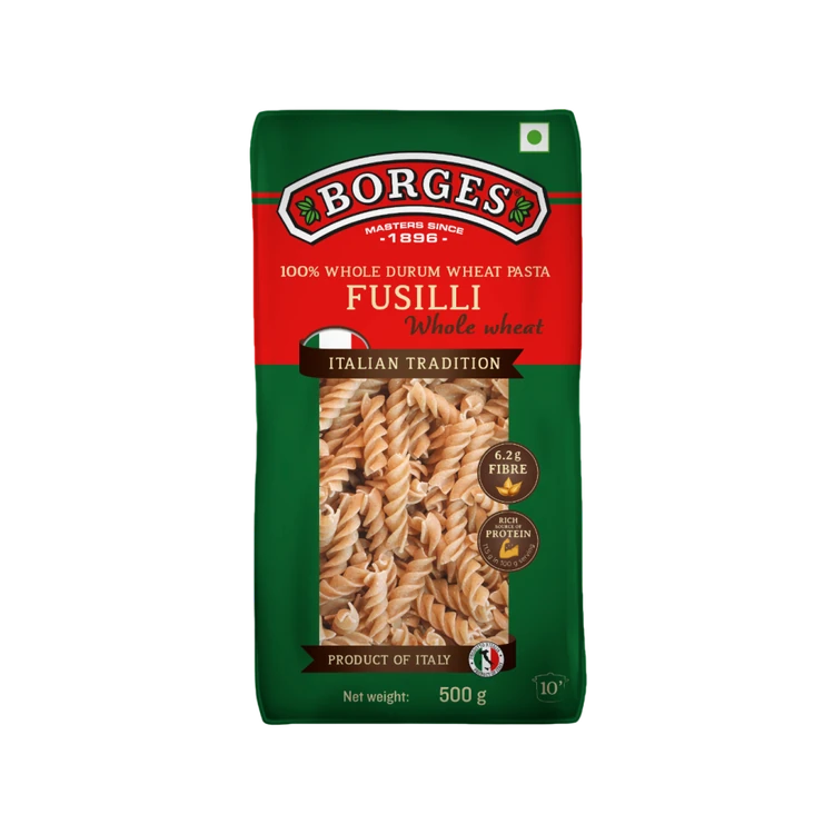 Borges Fusilli Whole Wheat Pasta