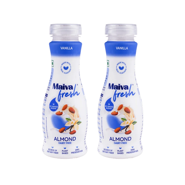 Maiva Fresh Dairy Free Almond Milk - Vanilla - Pack of 2