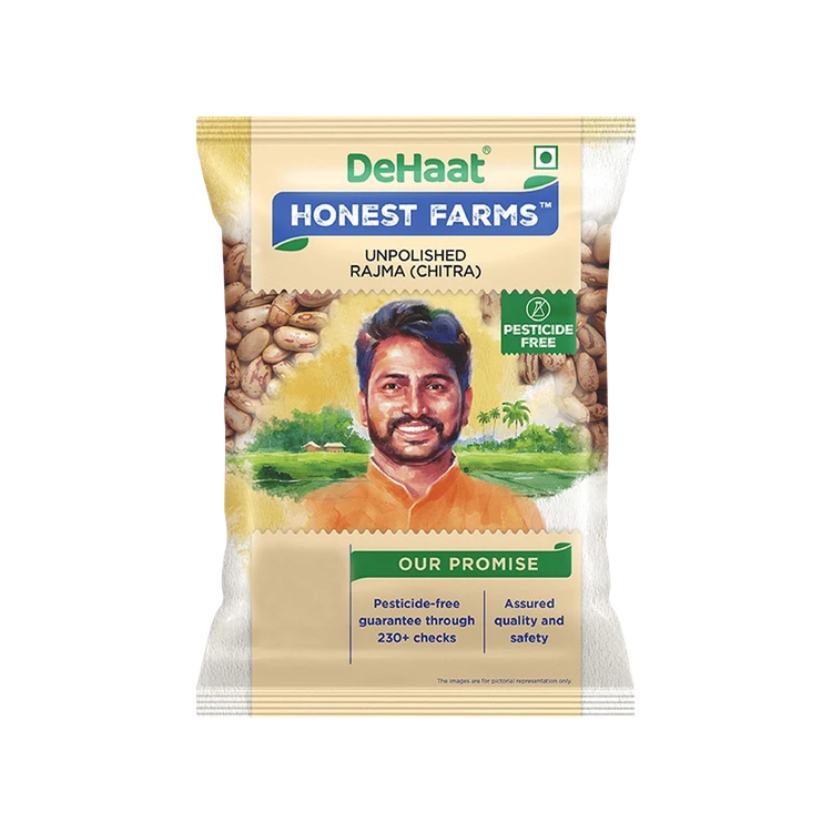Dehaat Honest Farms Unpolished Pesticide-Free Rajma Chitra