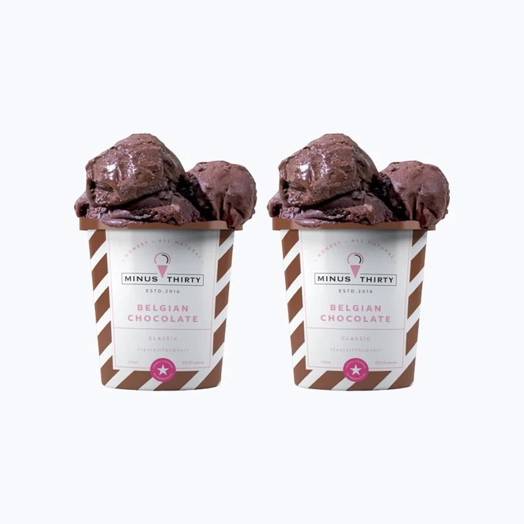 Minus Thirty Belgian Chocolate Ice Cream Cup - Pack of 2