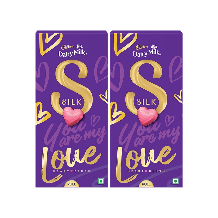 Cadbury Dairy Milk Silk Valentine's Heart Blush Chocolate Gift Pack - Pack of 2