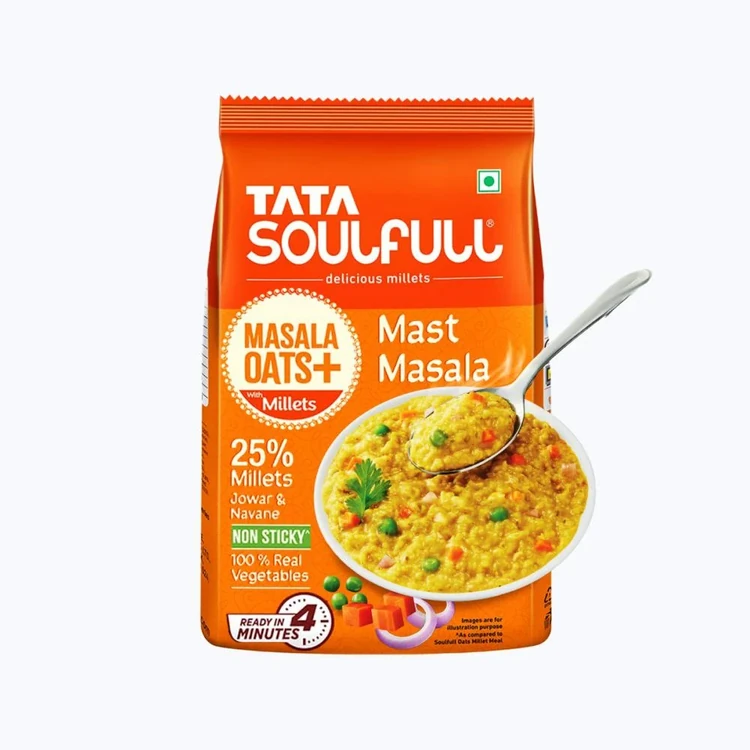 Tata Soulfull Mast Masala Oats With 25% Millets, Non sticky