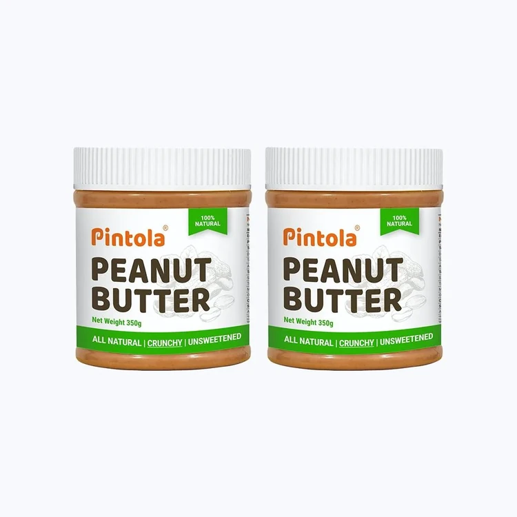 Pintola All Natural Crunchy Peanut Butter (Unsweetened) - Pack of 2