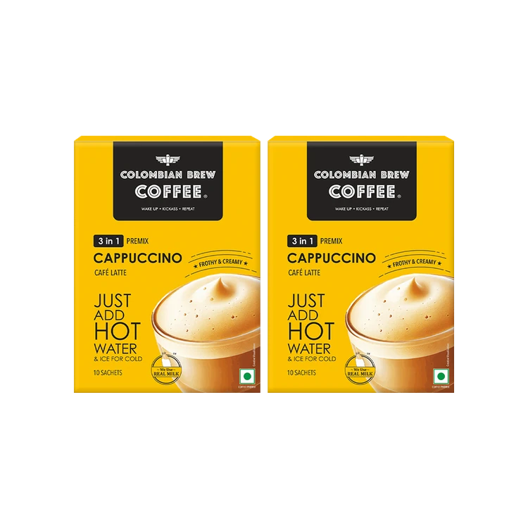 Colombian Brew Coffee Cappuccino Coffee Premix - Pack of 2