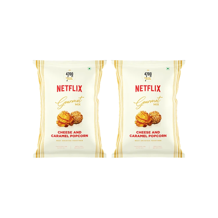 4700BC Netflix Cheese & Caramel Popcorn, Gourmet - Pack of 2