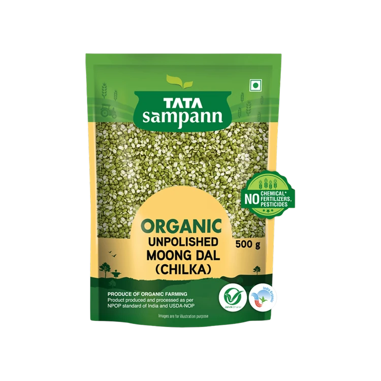 Tata Sampann Organic Moong Dal (Chilka) Unpolished