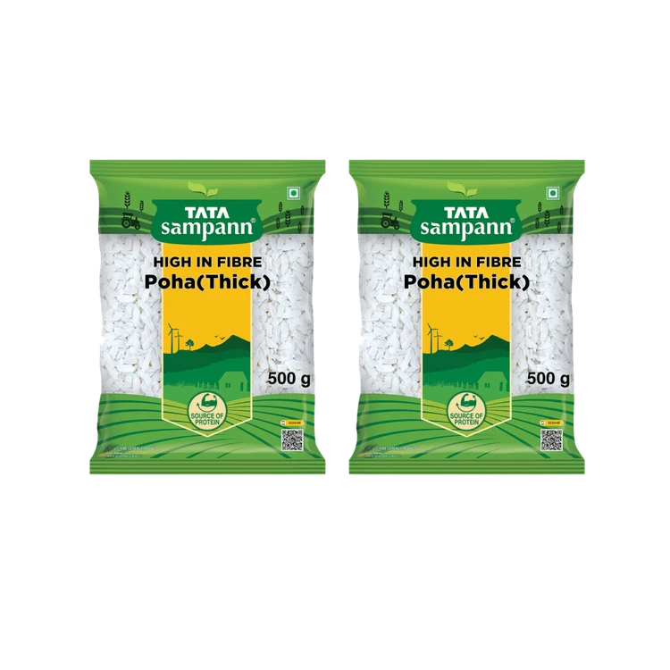 Tata Sampann High In Fibre Thick Poha - Pack of 2 (Gatti Avalakki)