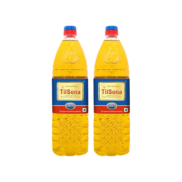 TilSona Pure & Natural Gold Sesame Oil (Till Oil) - Pack of 2 (Ellu Enne)