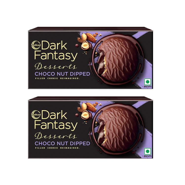 Sunfeast Dark Fantasy Desserts Choconut Dipped Cookies - Pack of 2