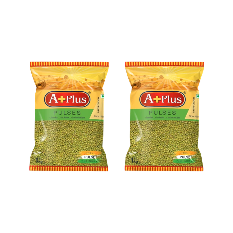 Aplus Moong (Sabut) - Pack of 2 (Hesaru Kalu)