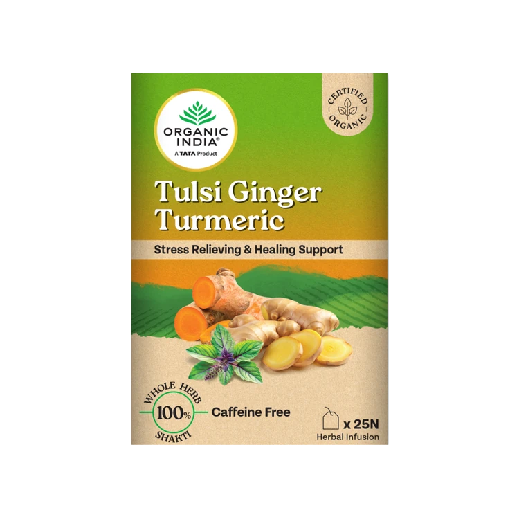Organic India Tulsi Ginger Turmeric Tea Bags